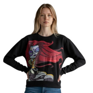 Catrinas Calavera Graphic Sweatshirt Small Black Goth Gothic Edgy Grunge Punk